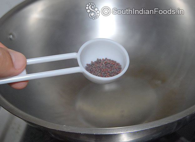 Heat oil, add mustard seeds