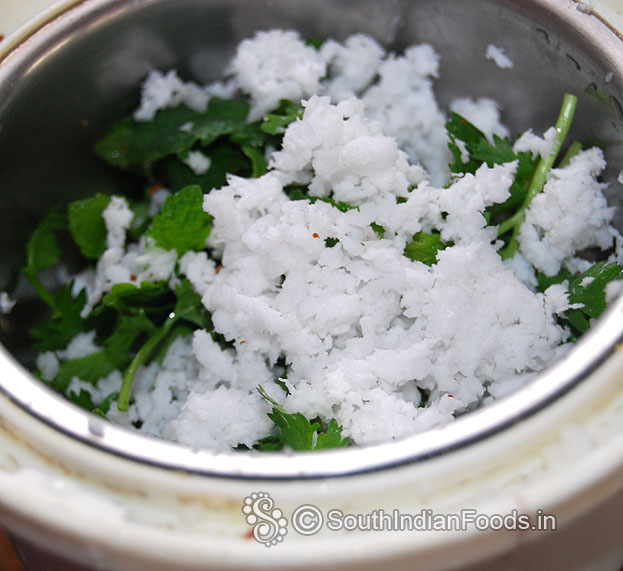 Add cocount, coarsely grind without water