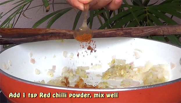 Add red chilli powder