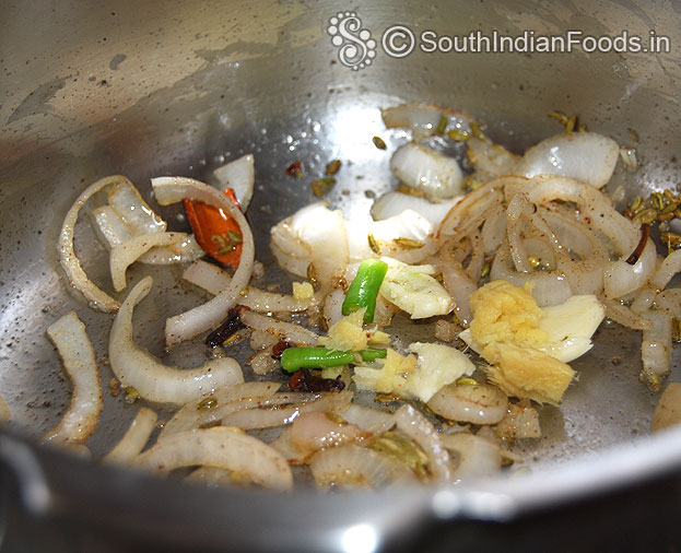 Add ginger, garlic & green chilli
