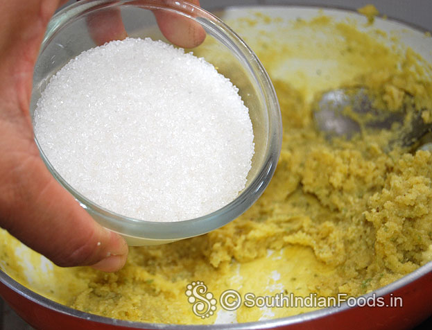 Add sugar, let it cook till it thickens