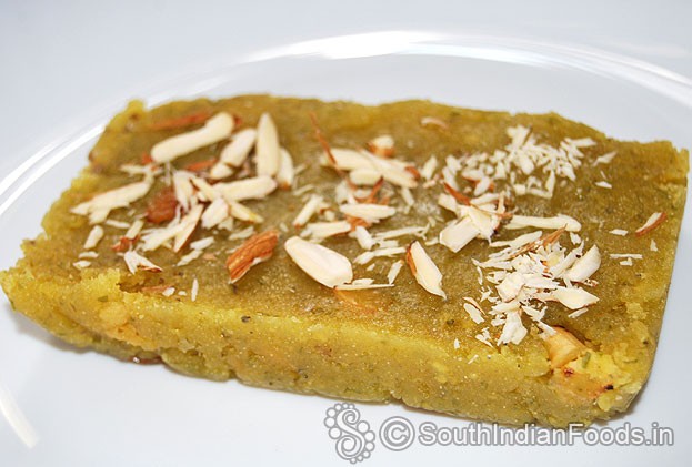 Sprinkle almond slices, let it set for 30min then cut into desired shapes