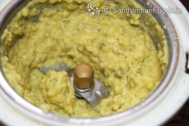 Coarsely ground moong dal mixture ready
