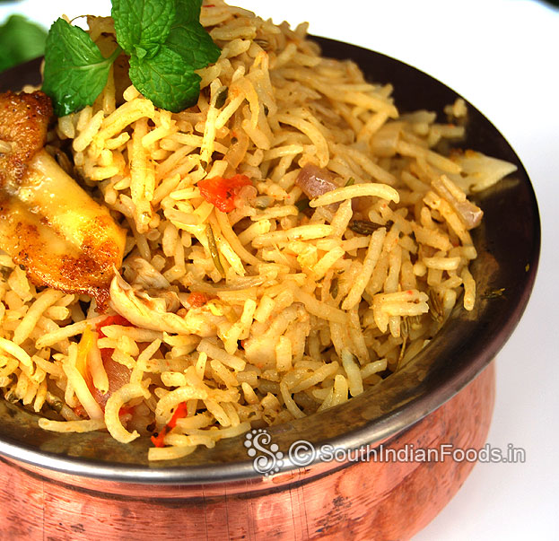 Mushroom pulav, serve hot with raita