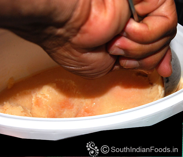 Scoop ice cream then serve