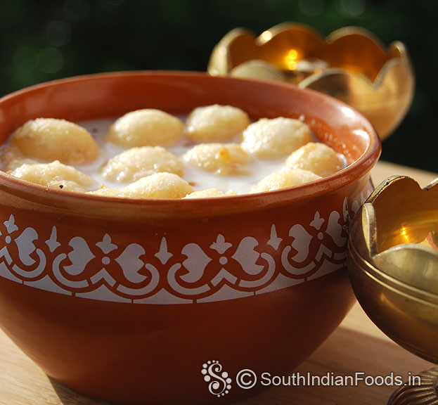 Fried balls in coconut milk