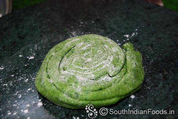 Sprinkle flour, press gently