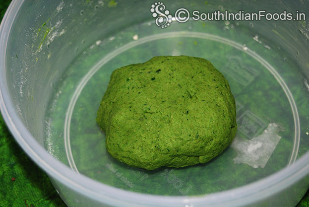 Spinach paratha dough is ready