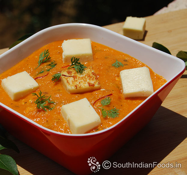Homemade paneer butter masala