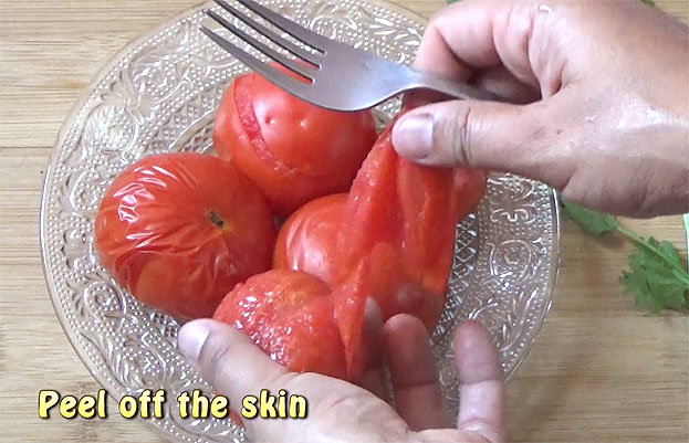 Peel off the skin