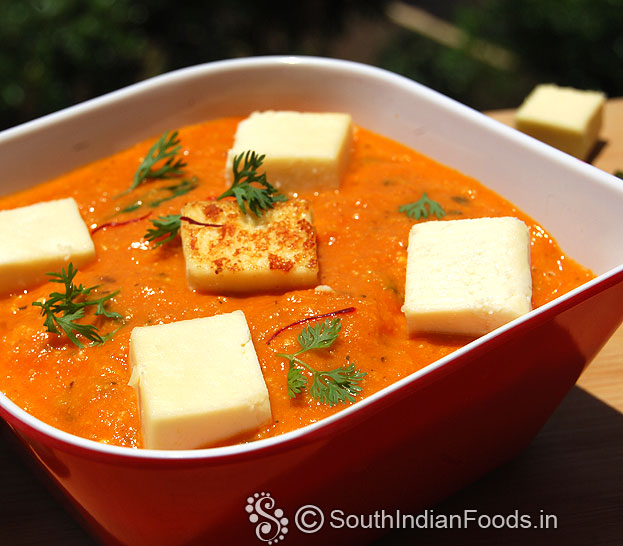 Simple paneer butter masala