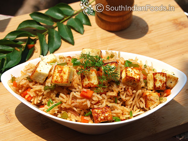 Delicious paneer fried rice ready