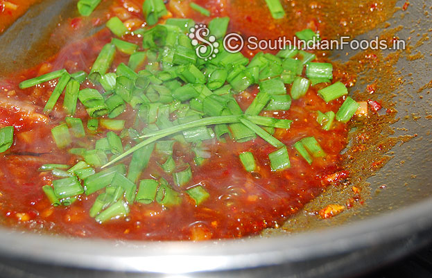 Add spring onion pepper powder mix well.