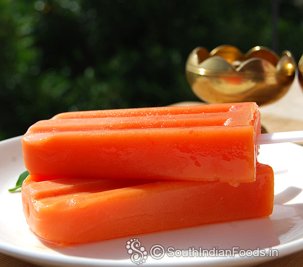 Creamy papaya popsicle