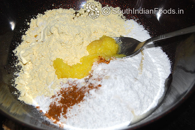 Add ghee, mix well
