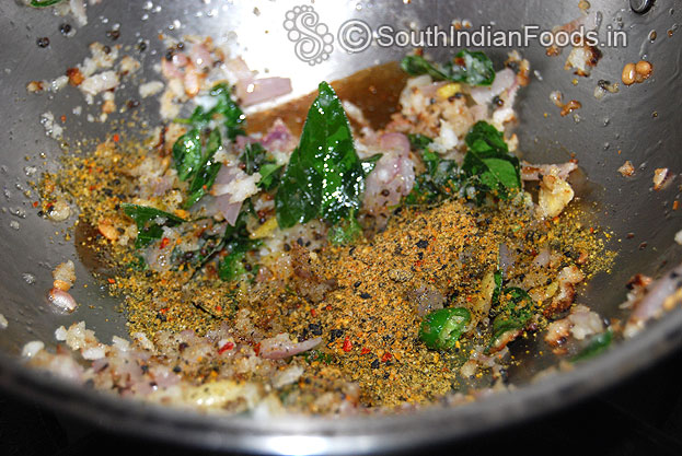 Add idli powder saute