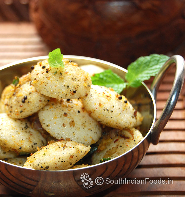 Sauted mini idli