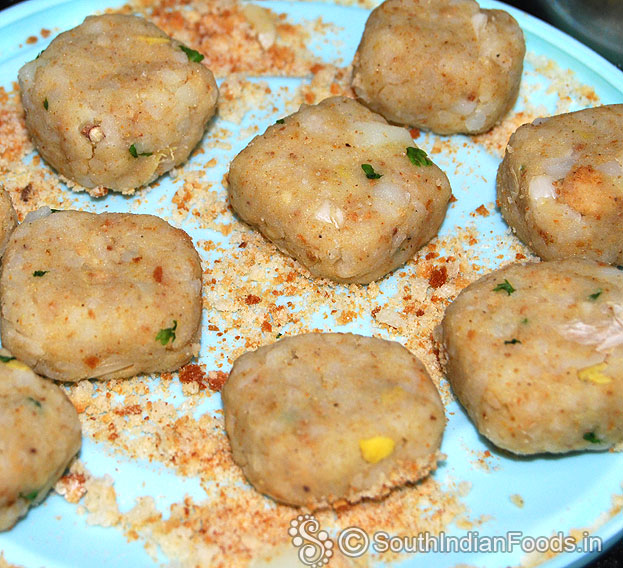 Raw poha nuggets ready