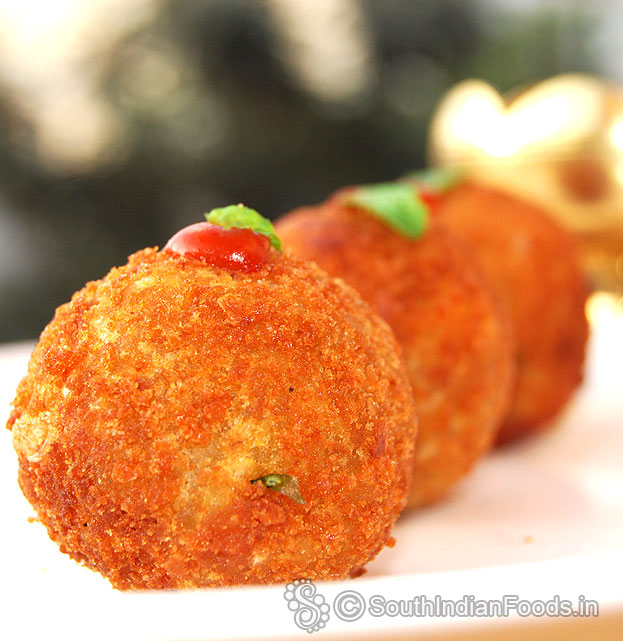 Crispy & healthy poha balls ready, serve hot with chilli tomato sauce