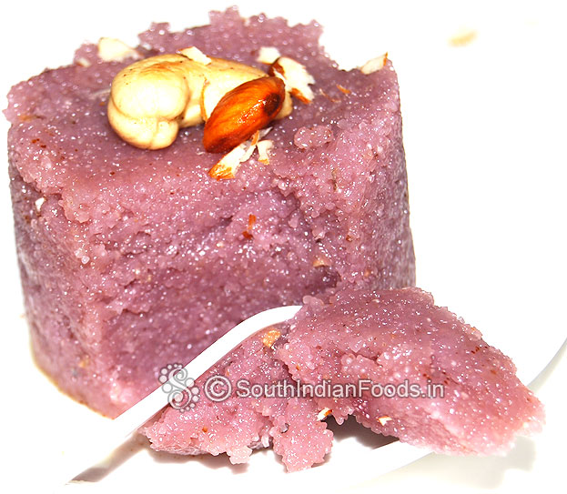 Pinkish purple kesari bath