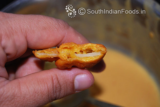 Potato bajji inside view
