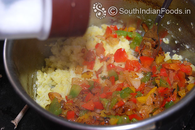 Add capsicum mixture, garam masal , salt mix well