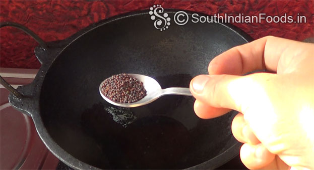 Heat oil, add mustard seeds, let it splutter