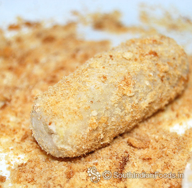Roll out in breadcrumbs