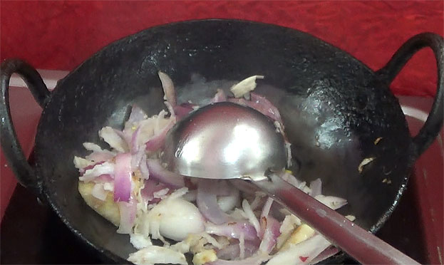 Add onion, gigner & garlic saute