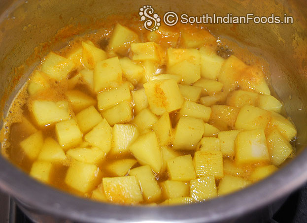 Perfectly boiled potatoes, now cut off heat