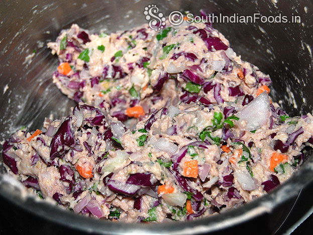 Red cabbage roti mixture is ready
