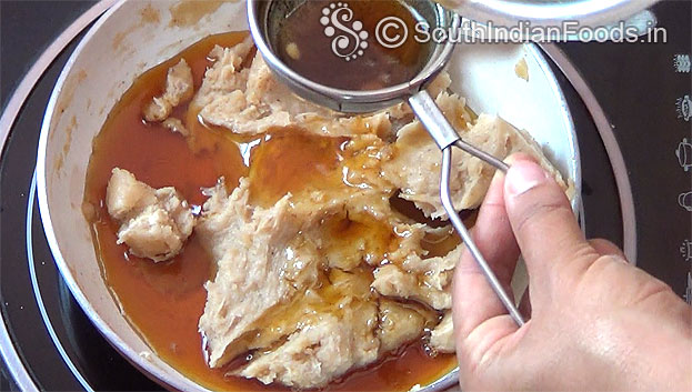 Strain jaggery syrup