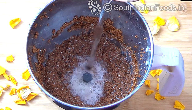 Add water, finely grind with water