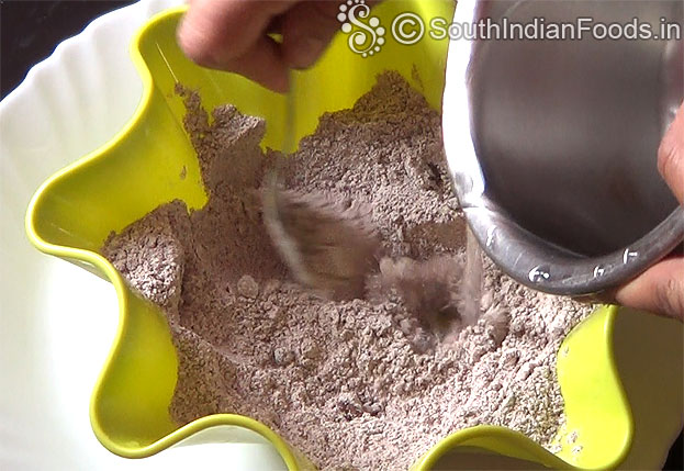 Add water, mix well