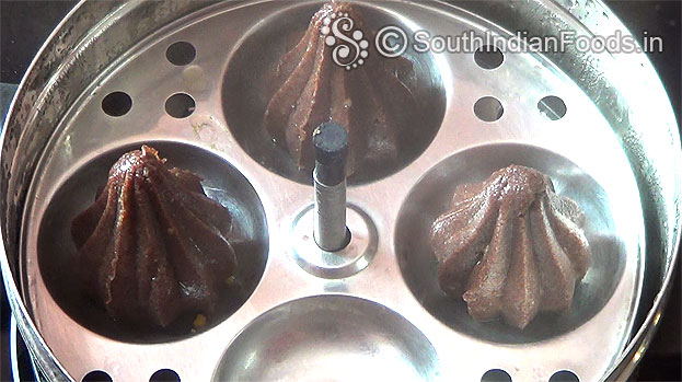 After 10 min, delicious ragi modak ready