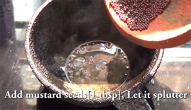 Add mustard seeds, let ti splutter