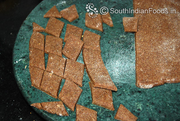 Cut into diamond shapes