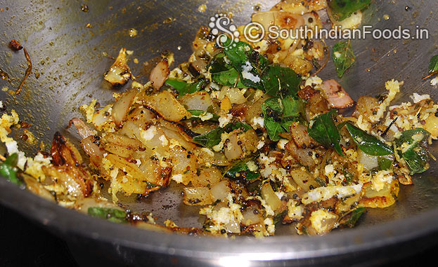 Add gratedcoconut saute