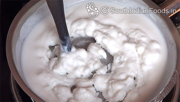 Stir continuously till you get smooth dough