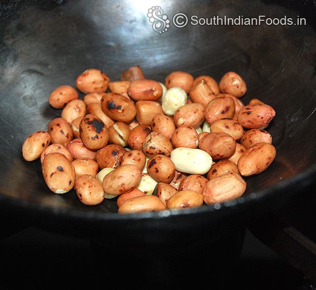 Dry roast peanuts