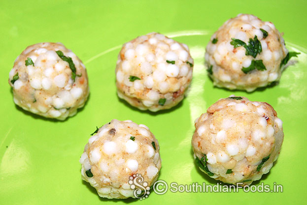 Sago balls ready