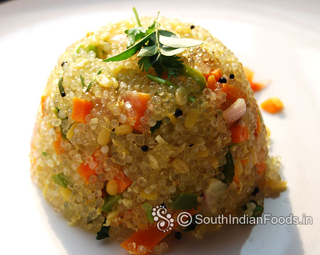 Sabudana mung bean khichdi is ready, serve hot