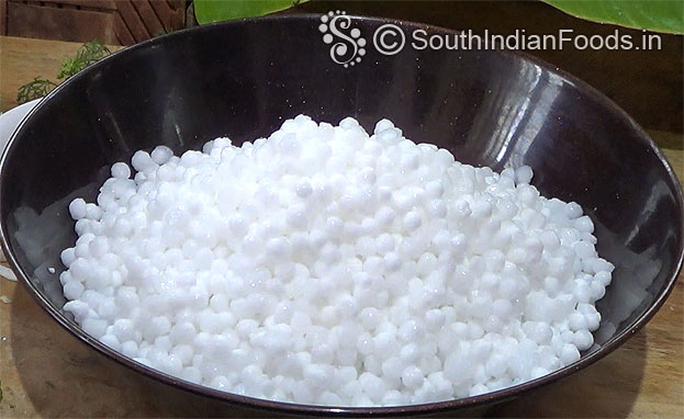 In a bowl add soaked sago