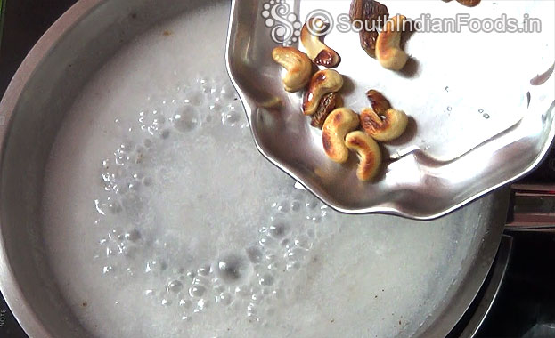 Add roasted cashews& raisins