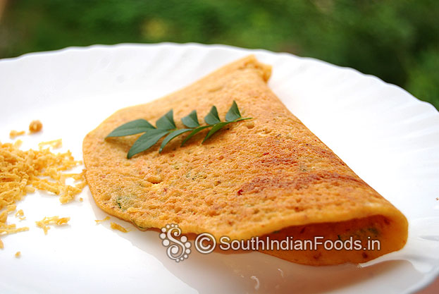 Samai rice paruppu adai is ready serve hot with grated jaggery.