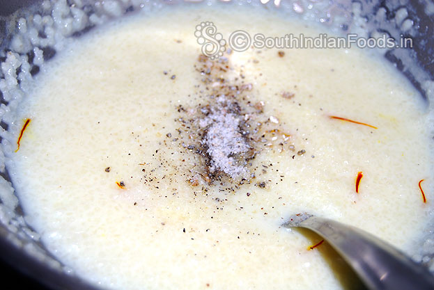 Add cardamom powder & saffron
