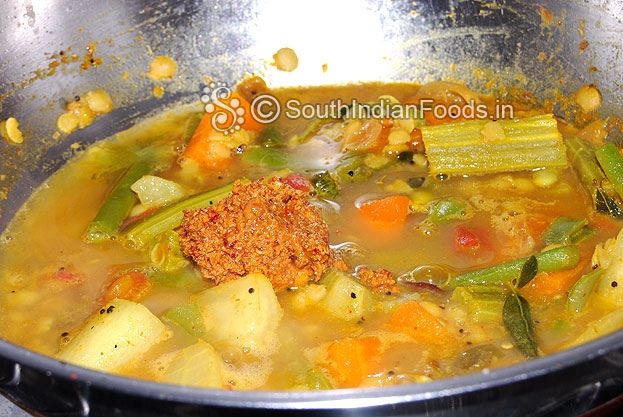 Add freshly ground paste mix well & let it boil