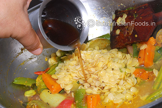 Add tamarind water mix well & let it boil