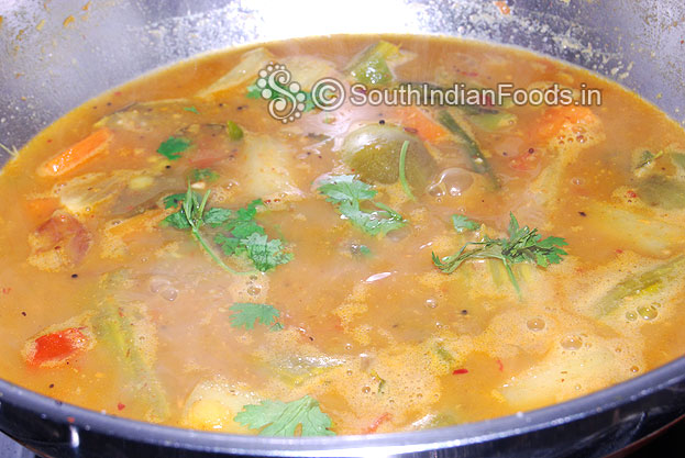 Add chopped coriander leaves & cut off heat