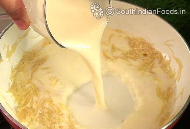 Add milk, let it boil